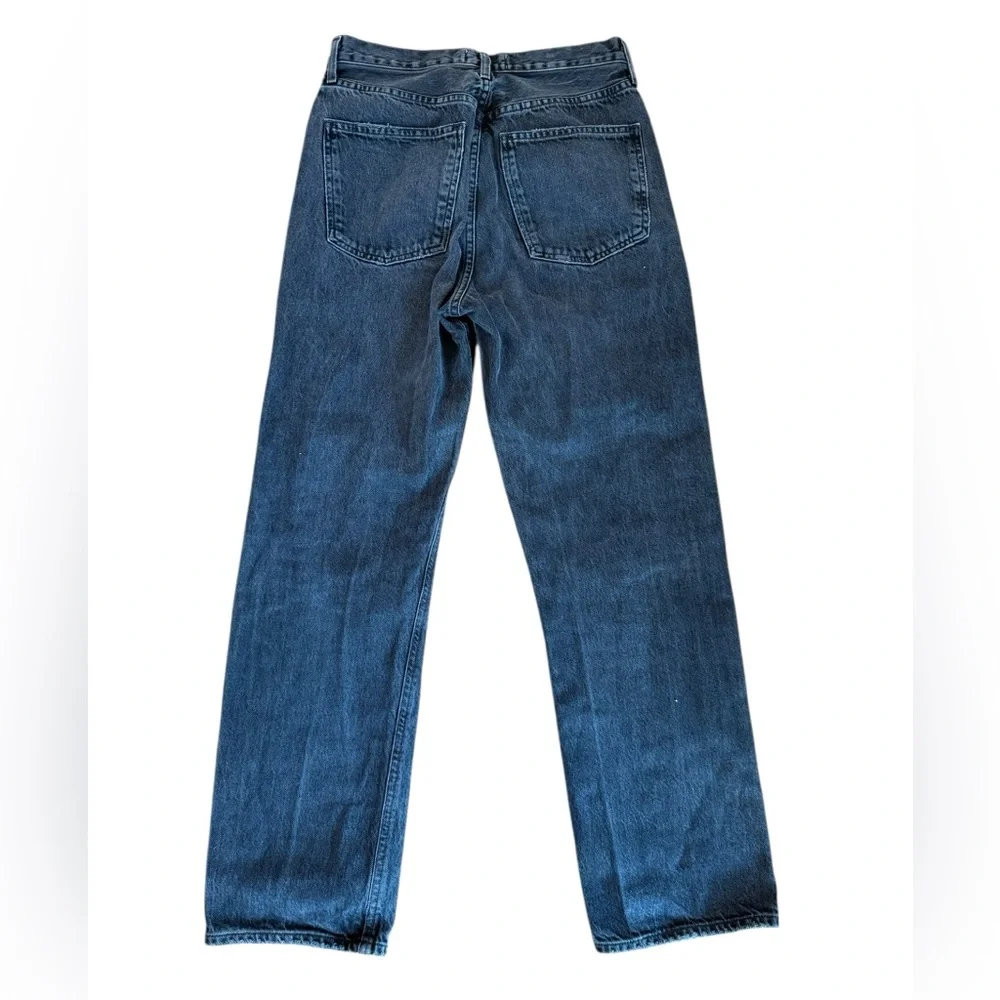 AGOLDE 90’s Mid-Ride Straight Jeans in Black Distressed‎